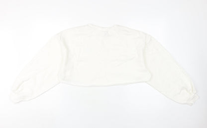 Womens UK Size 12 H&M White Pullover Sweatshirt