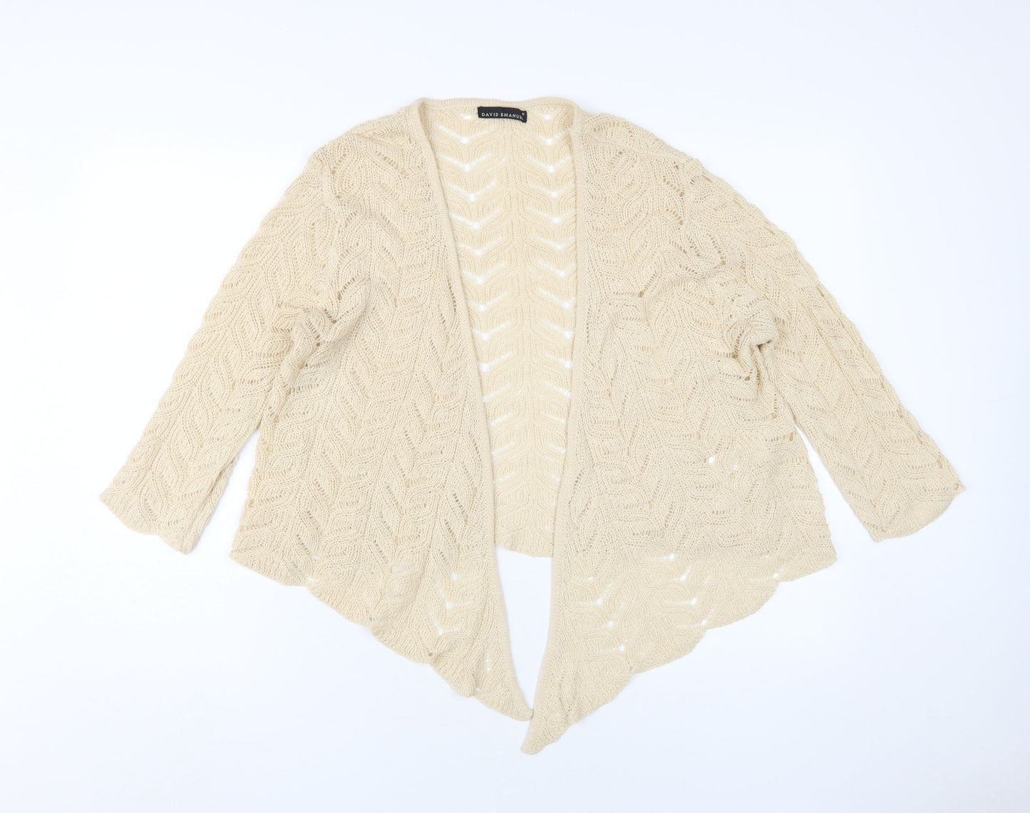 David Emanuel Women's Beige Knit Cardigan M