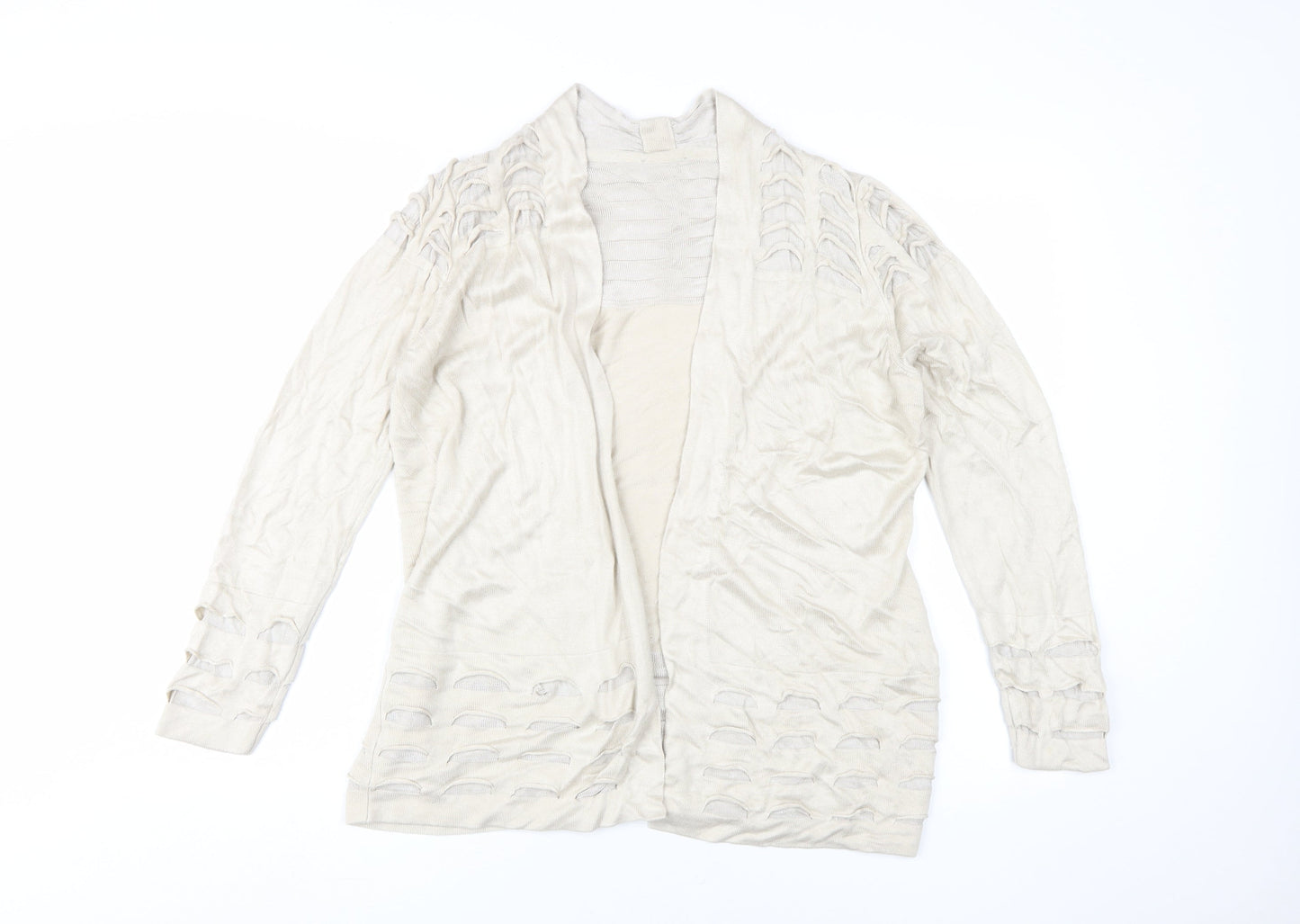 Womens UK Size 12 Marks and Spencer Beige Cardigan Jumper