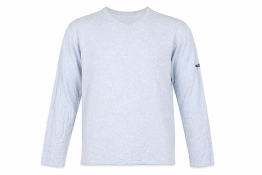 Melka Men's Blue V-Neck Pullover Jumper Medium