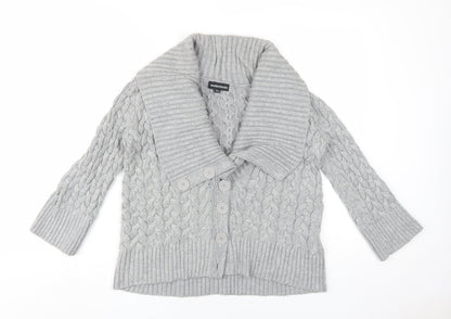 Womens UK Size 10 Warehouse Grey Cardigan Jumper