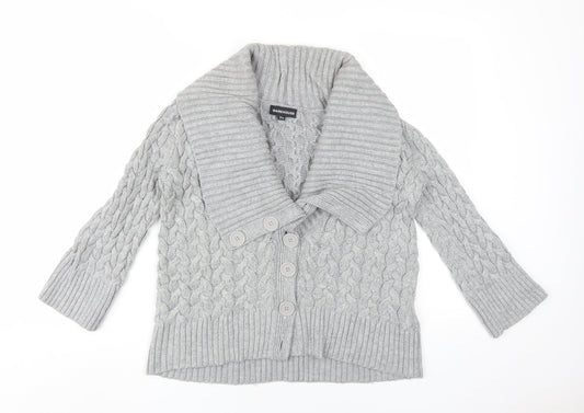 Womens UK Size 10 Warehouse Grey Cardigan Jumper
