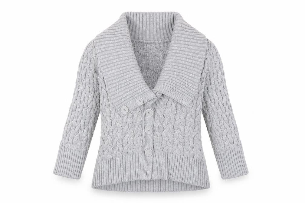 Womens UK Size 10 Warehouse Grey Cardigan Jumper