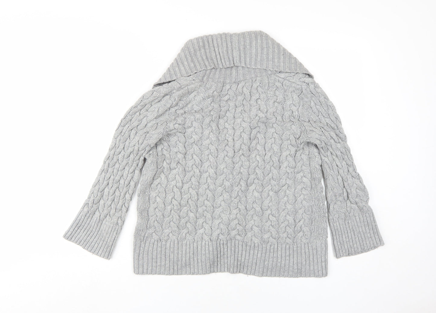 Womens UK Size 10 Warehouse Grey Cardigan Jumper