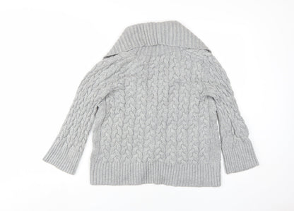Womens UK Size 10 Warehouse Grey Cardigan Jumper