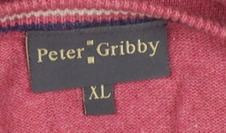 Peter Gribby Men's Red XL Cotton Pullover Jumper
