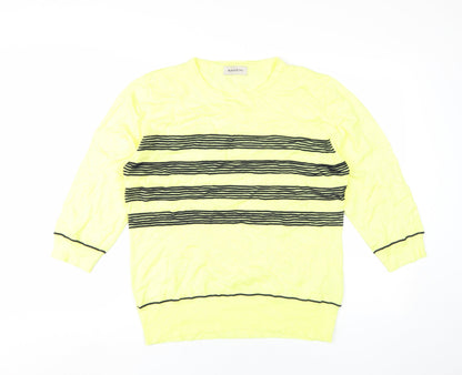 Bassini Women's Yellow Striped Pullover Jumper L