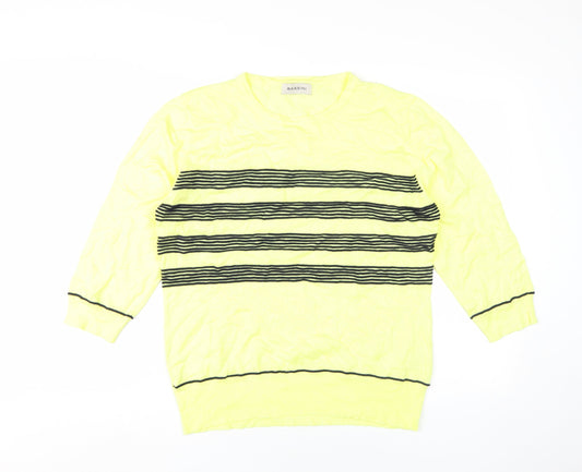Bassini Women's Yellow Striped Pullover Jumper L