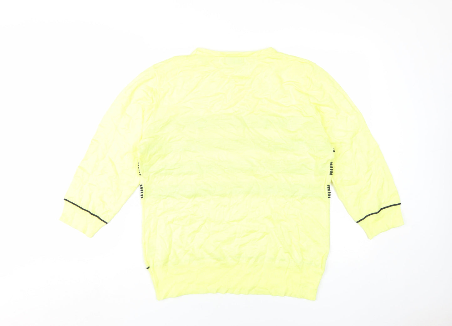 Bassini Women's Yellow Striped Pullover Jumper L