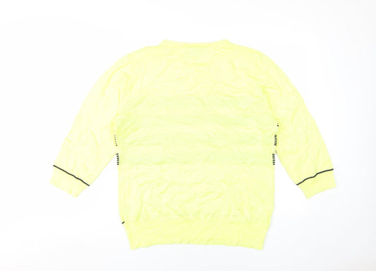 Bassini Women's Yellow Striped Pullover Jumper L