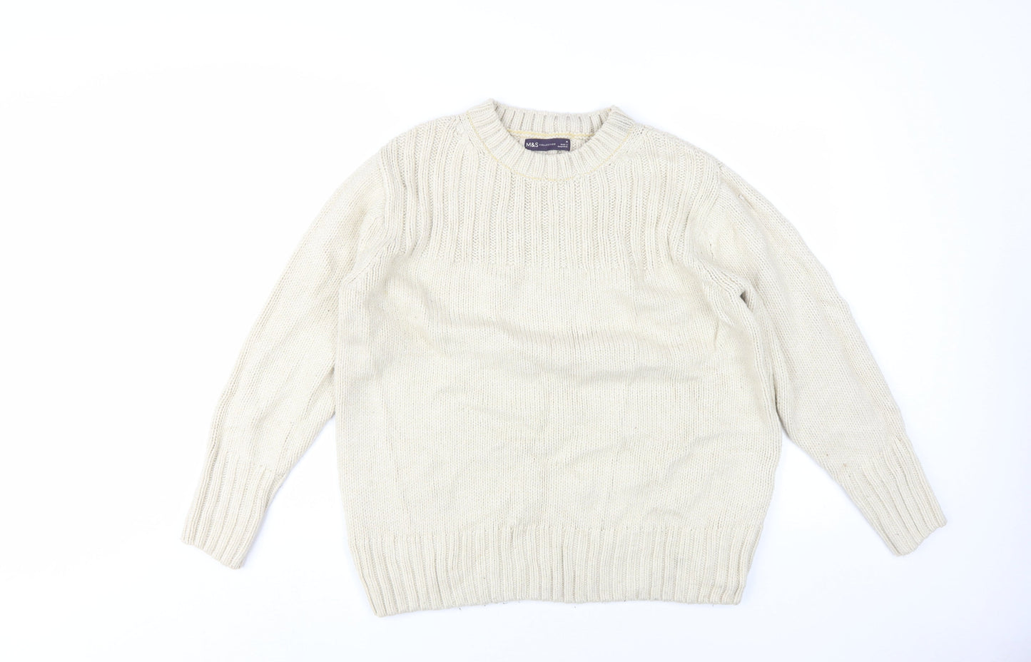 Womens UK Size M Marks and Spencer Ivory Pullover Jumper