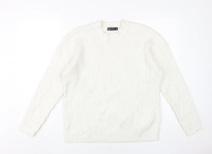 Womens UK Size L Marks and Spencer White Pullover Jumper