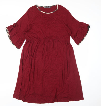 boohoo Women's Red A-Line Dress Size 12