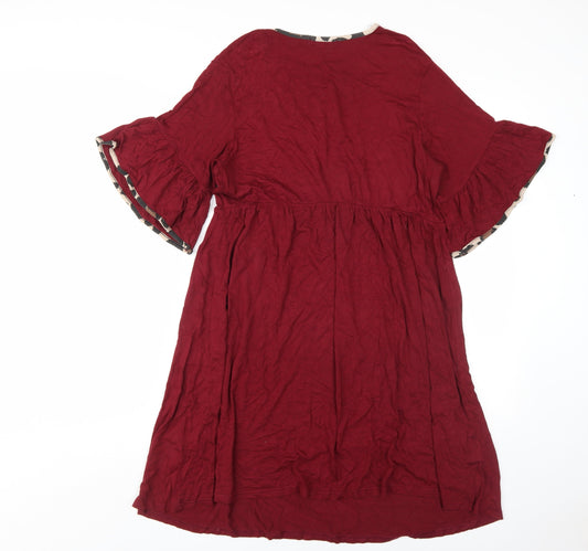 boohoo Women's Red A-Line Dress Size 12