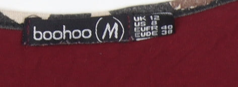 boohoo Women's Red A-Line Dress Size 12