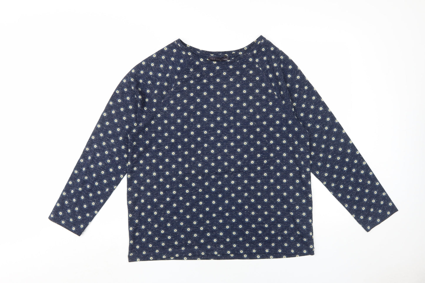Womens UK Size 14 Marks and Spencer Blue Jersey T-Shirt