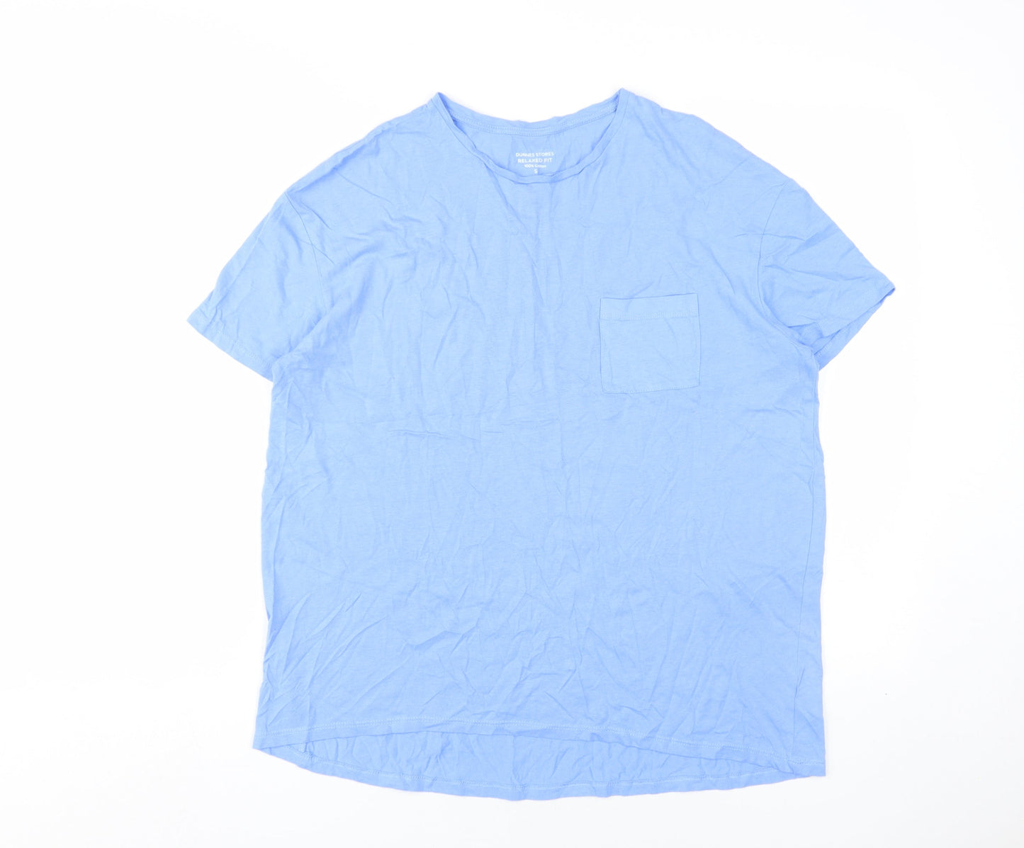 Unisex Adults UK Size S Dunnes Stores Blue Basic T-Shirt