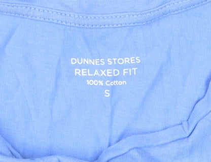 Unisex Adults UK Size S Dunnes Stores Blue Basic T-Shirt