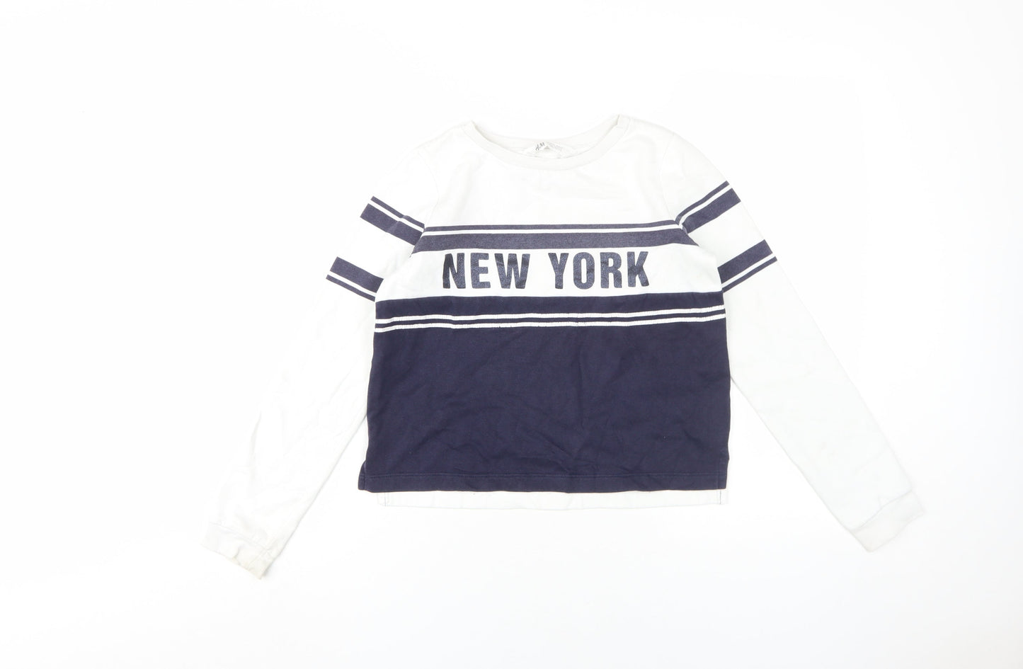 H&M Girls White 'New York' Sweatshirt 146 Pullover