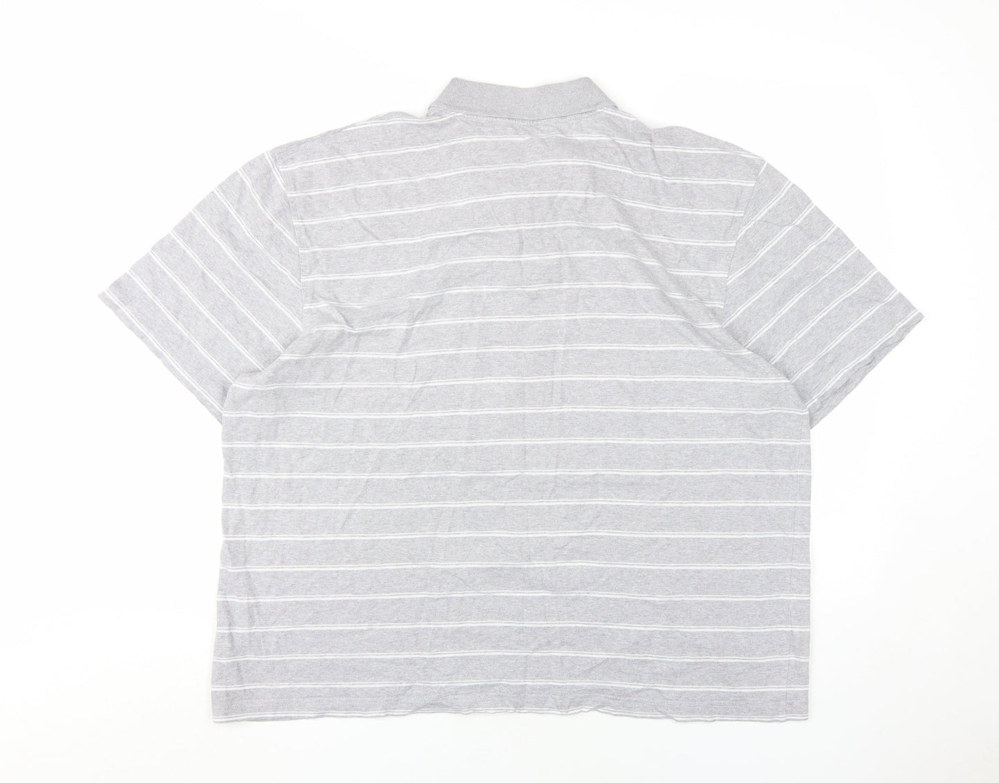 Dunnes Stores Men's Grey 2XL Striped Polo Shirt