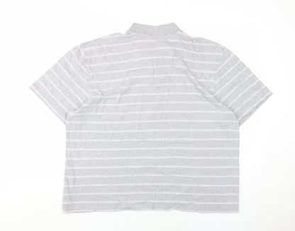 Dunnes Stores Men's Grey 2XL Striped Polo Shirt
