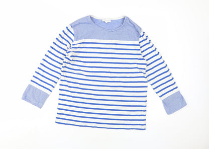 Womens UK Size 8 Warehouse Blue Basic T-Shirt