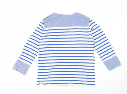 Womens UK Size 8 Warehouse Blue Basic T-Shirt