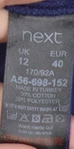 Womens UK Size 12 NEXT Purple Basic T-Shirt
