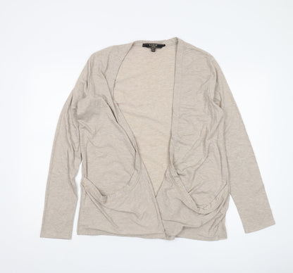 Lipsy Women's Beige Relaxed Mid-Length Coatigan Size 18