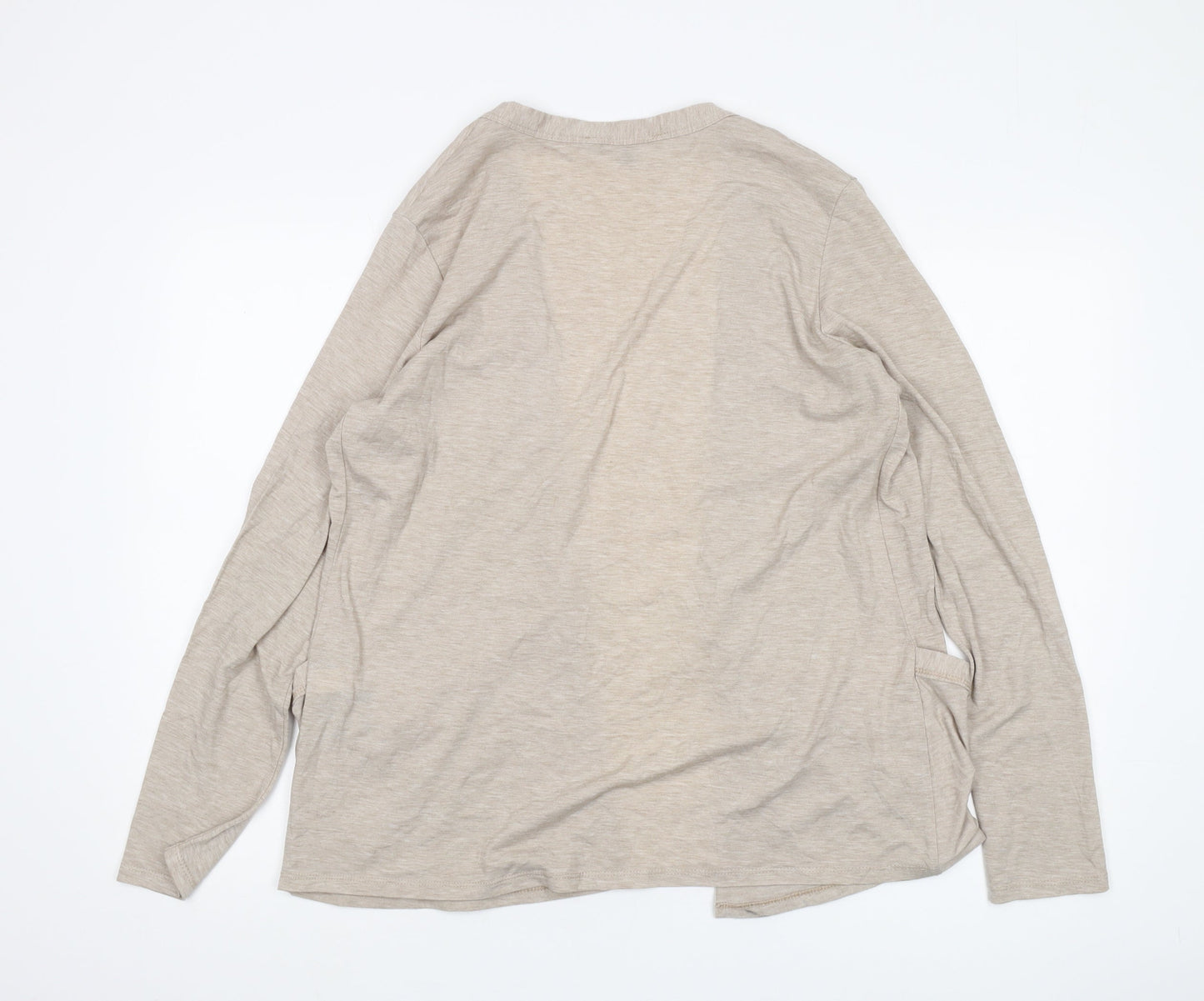 Lipsy Women's Beige Relaxed Mid-Length Coatigan Size 18