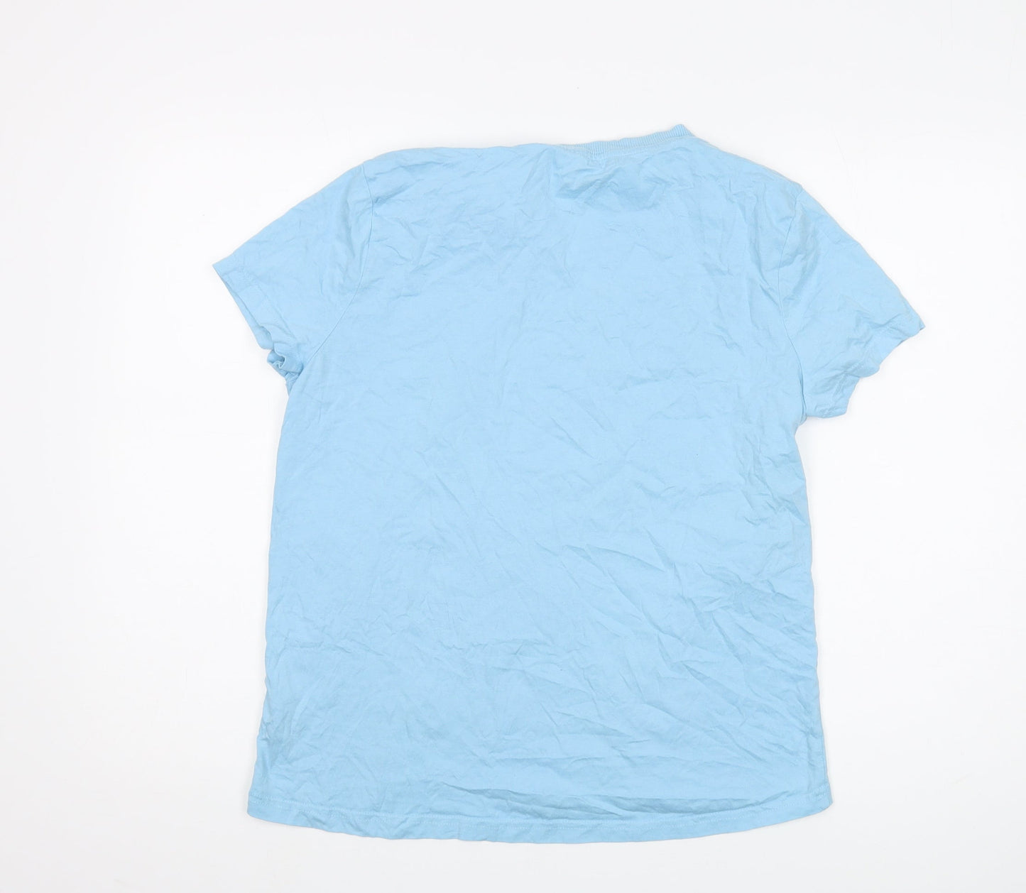 Womens UK Size S Disney Blue Basic T-Shirt
