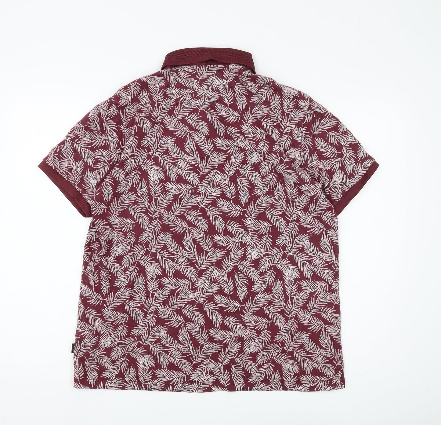 Burton Menswear Red Floral Polo, Men's L