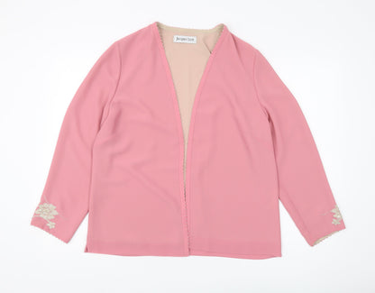 Jacques Vert Women’s Pink Embroidered Jacket Size 14