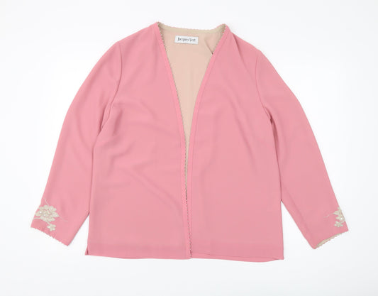 Jacques Vert Women’s Pink Embroidered Jacket Size 14