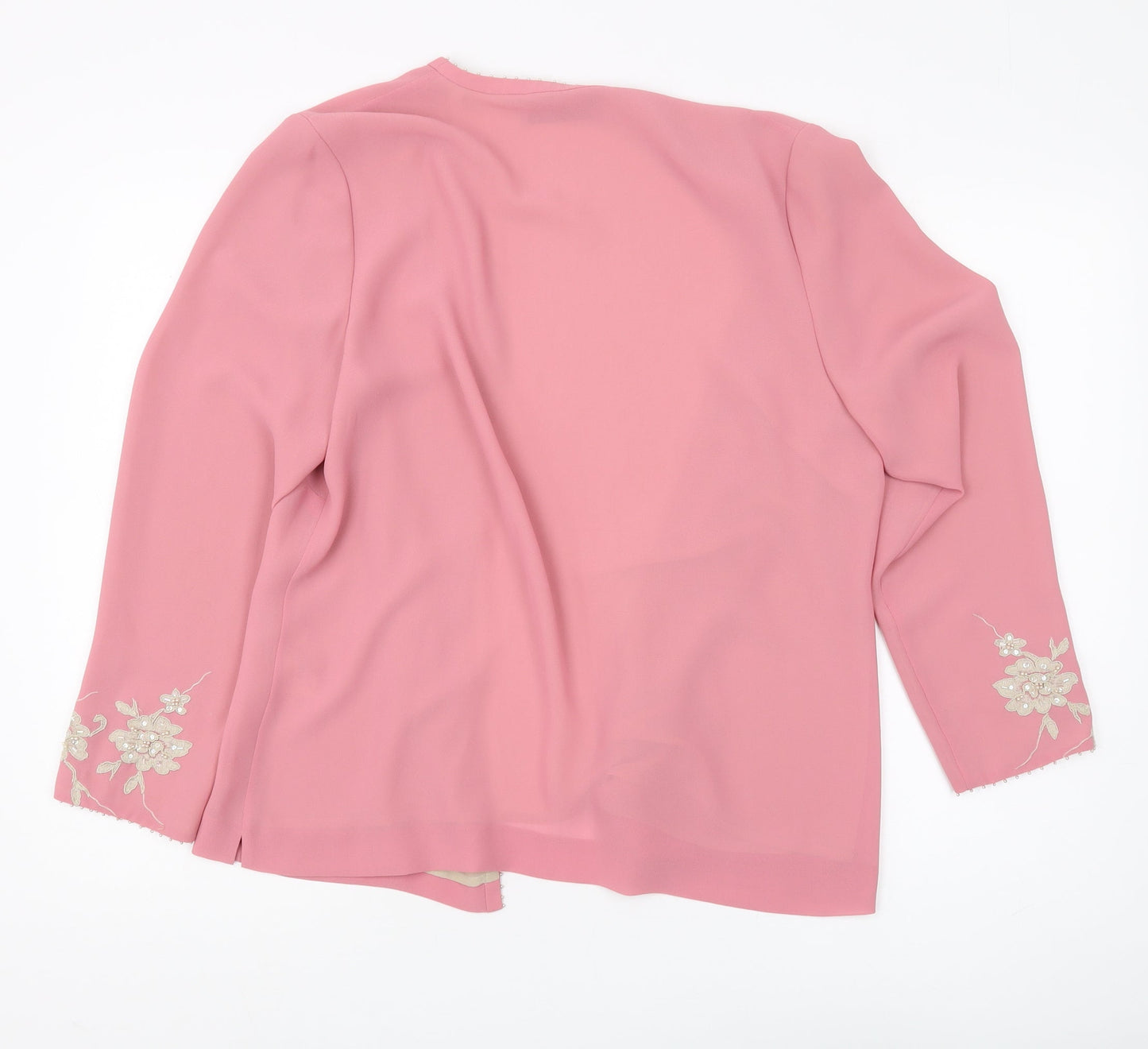 Jacques Vert Women’s Pink Embroidered Jacket Size 14