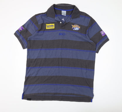 ISC Men's Blue Striped Rugby Polo - 2XL