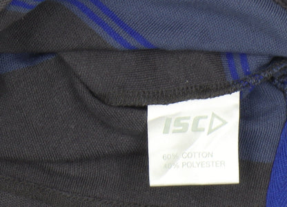 ISC Men's Blue Striped Rugby Polo - 2XL