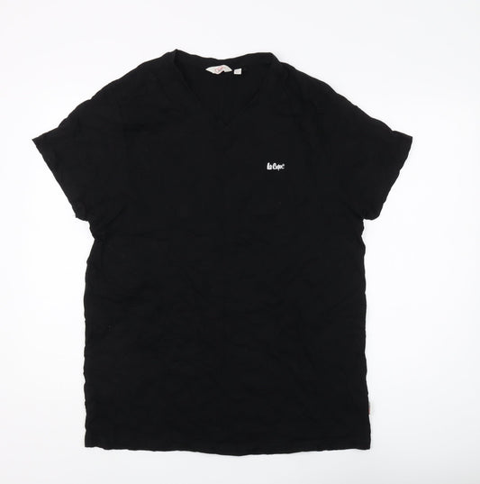 Lee Cooper Men's Black XL V-Neck T-Shirt