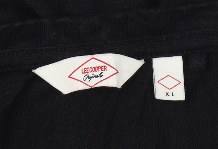 Lee Cooper Men's Black XL V-Neck T-Shirt