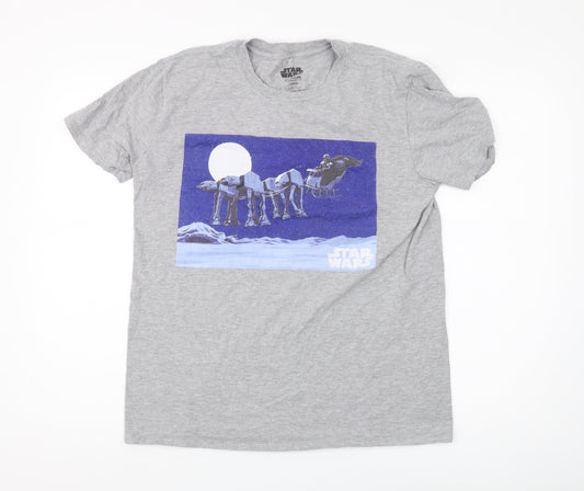 Star Wars Men's Grey T-Shirt, Large, Short Sleeve