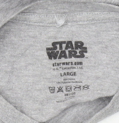 Star Wars Men's Grey T-Shirt, Large, Short Sleeve