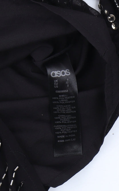 Womens UK Size 4 ASOS One-Piece Black Playsuit