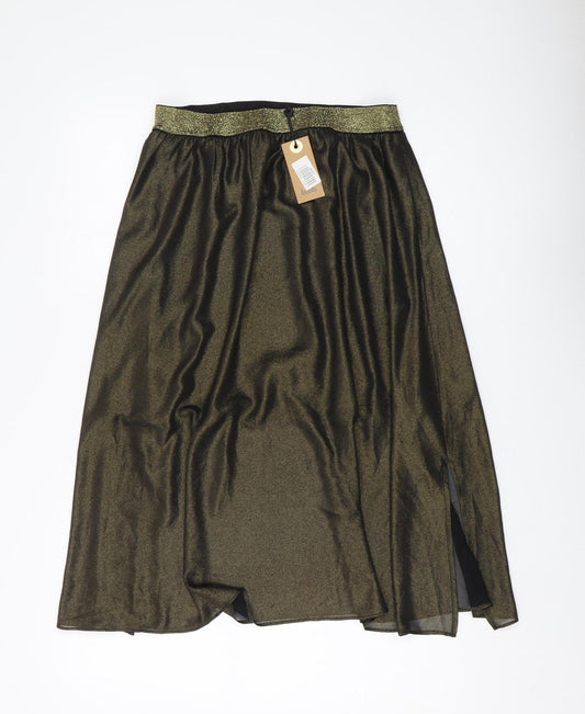 Hush Women's Black A-Line Midi Skirt, Size 10, Polyester