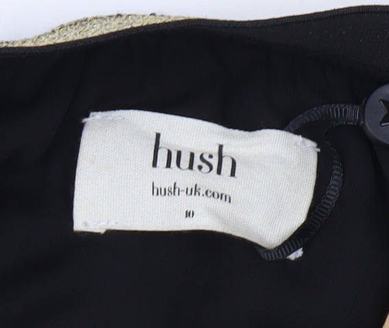 Hush Women's Black A-Line Midi Skirt, Size 10, Polyester