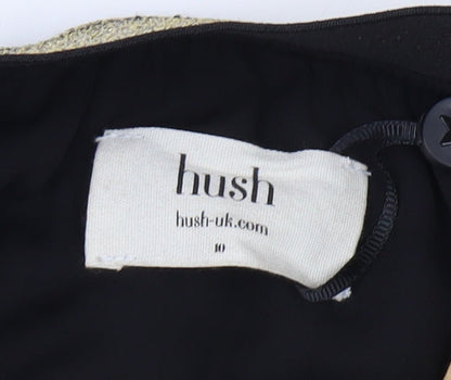 Hush Women's Black A-Line Midi Skirt, Size 10, Polyester