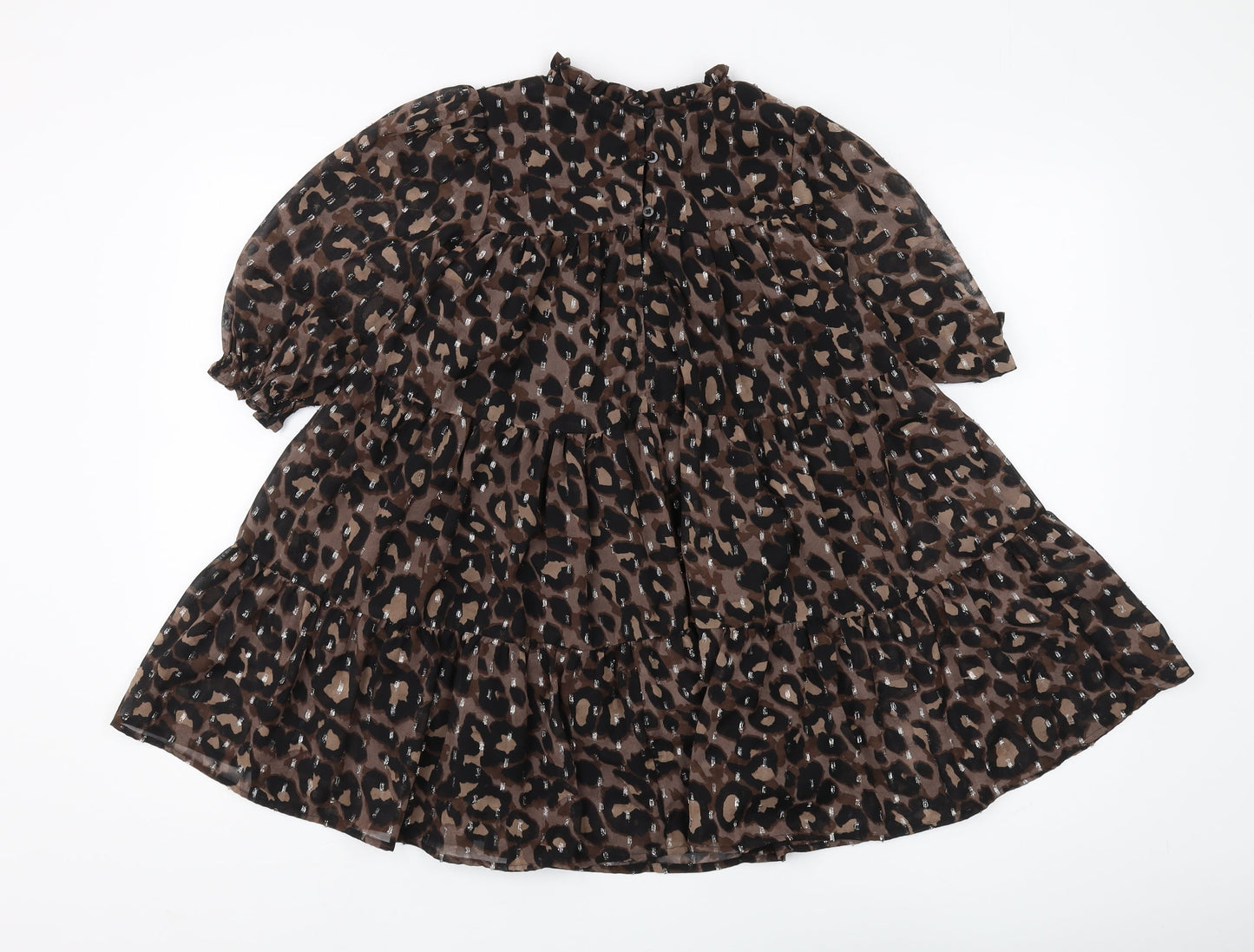 Next Girls Animal Print Dress Brown 8 Years