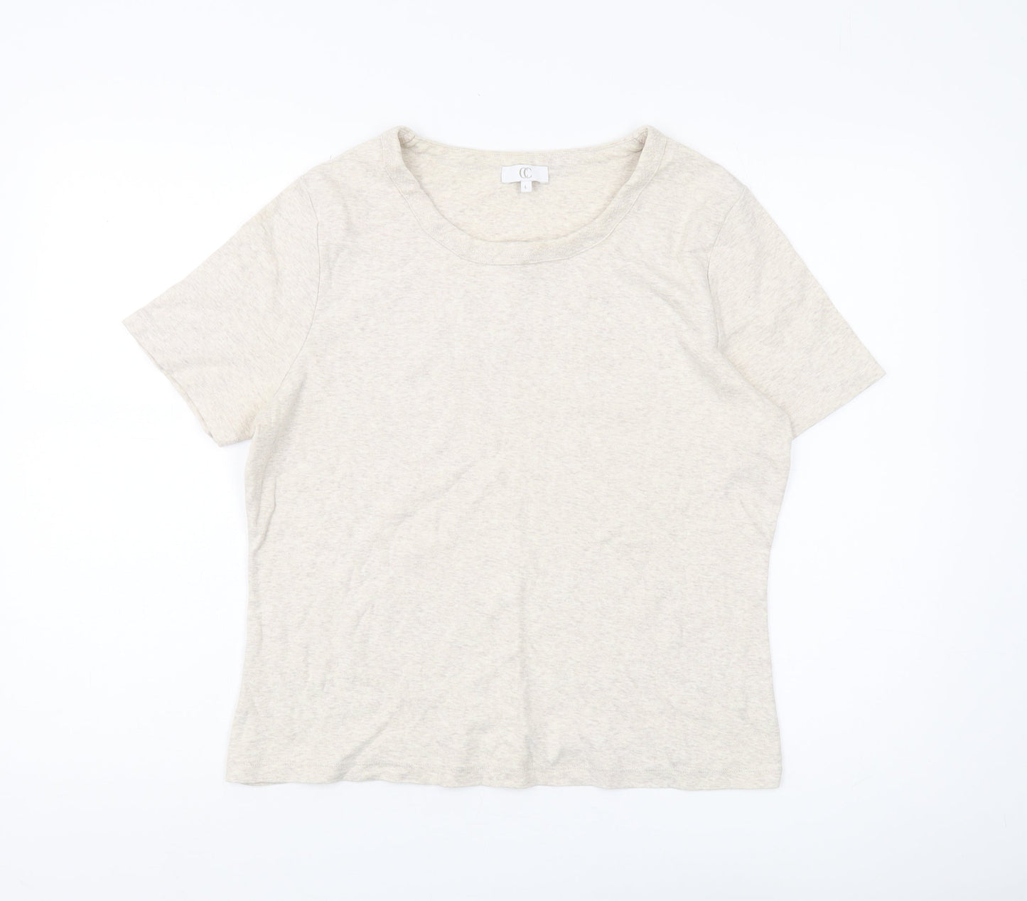 Womens UK Size L CC Beige Basic T-Shirt