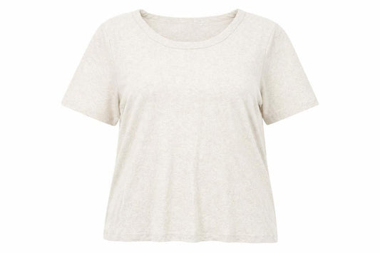 Womens UK Size L CC Beige Basic T-Shirt