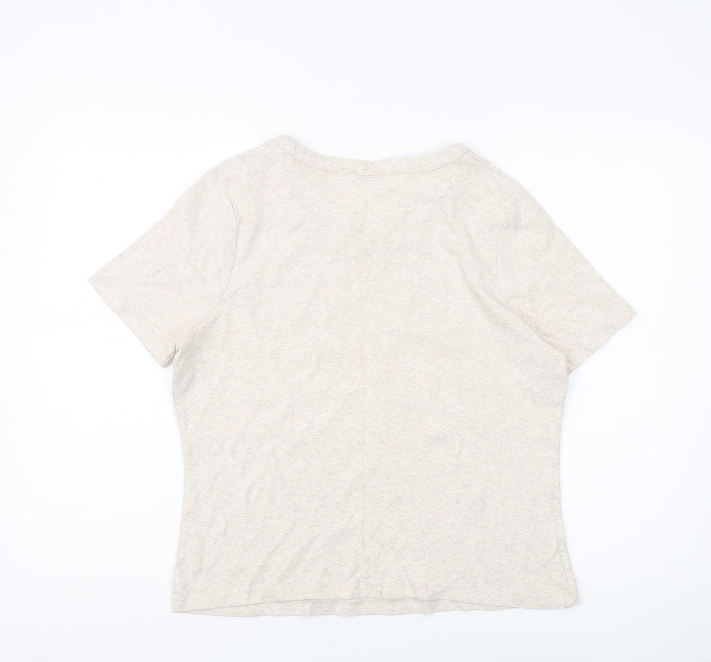 Womens UK Size L CC Beige Basic T-Shirt