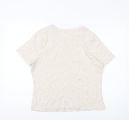 Womens UK Size L CC Beige Basic T-Shirt